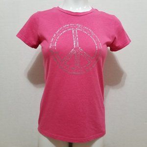 Old Navy shirt Small peace sign graphic slogan short sleeve dream hippie